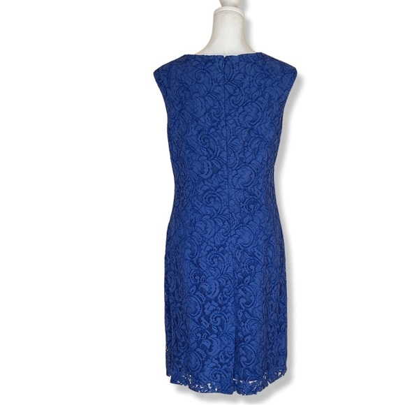 ADRIANNA Pappel Blue Lace Cocktail Sheath Dress Size 8 - Picture 2 of 8